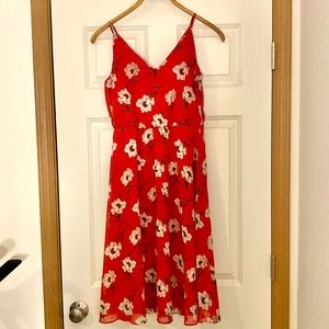 Soprano Midi Dress XS, Red/White Floral